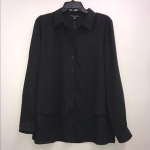 Zac & Rachel Tiered Black Button Down - M